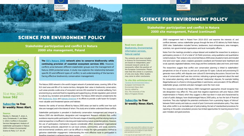 Science for Environment Policy